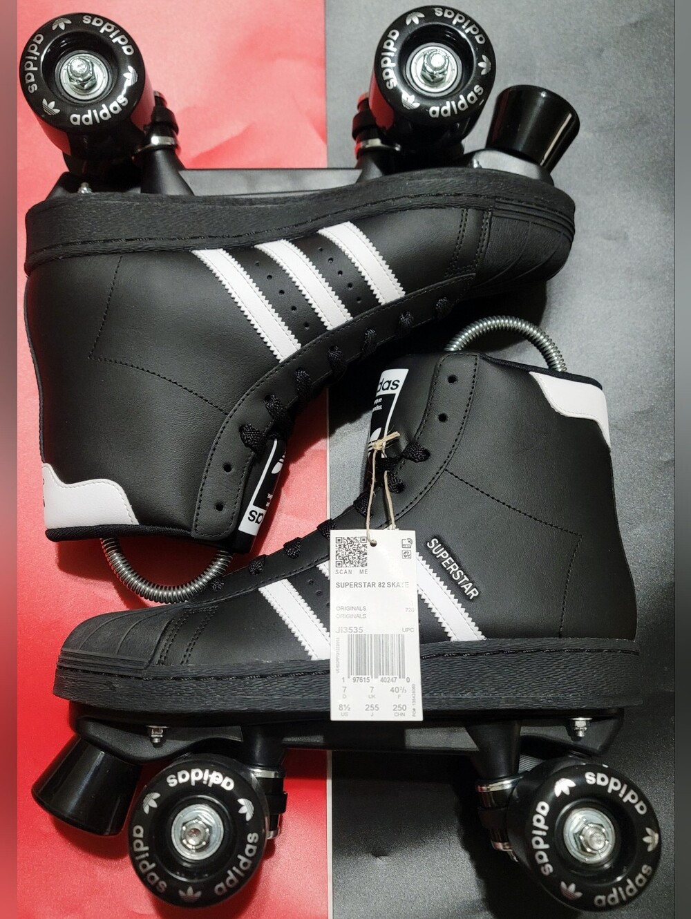Adidas Originals Supetstar 82 Roller Skates Black/White Sz 8.5 Women New